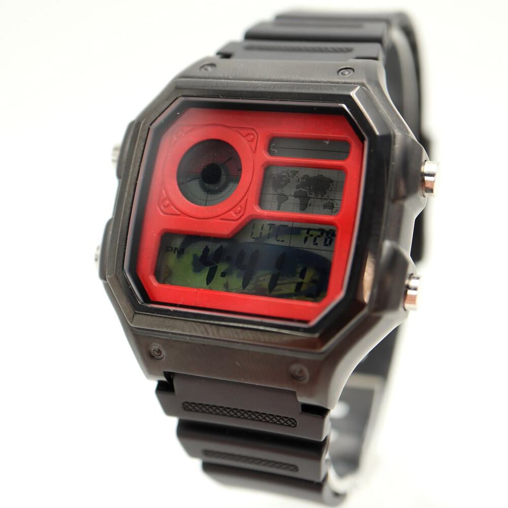 Casio Royale Shiny Charizard AE-1200 Custom Mod UPGRADED RED BACKLIGHT Watch